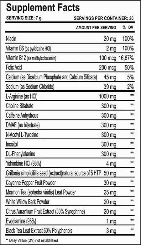 Cloma Pharma Black Spider 25 Ephedra Powder Datos