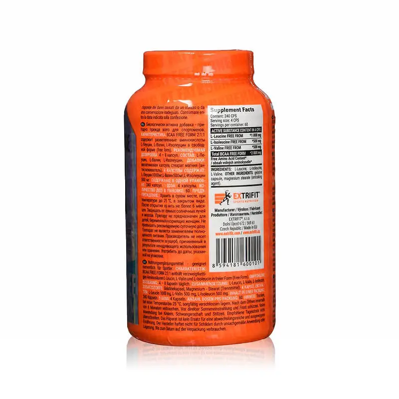 Extrifit BCAA 2000 mg 2:1:1 240 Kapseln facts