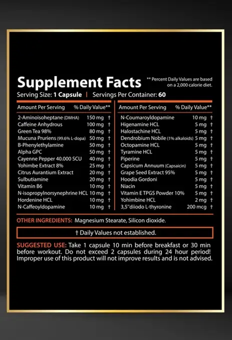 Revange Nutrition Miami Lean 60 Caps facts